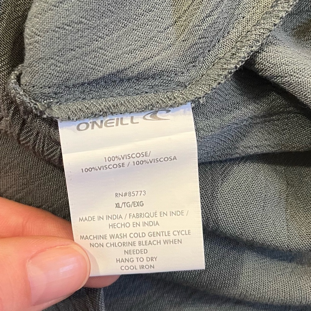 O’Neill Juniors Misty Keyhole Ruffle Maxi Dress Gray Size XL - Picture 7 of 10